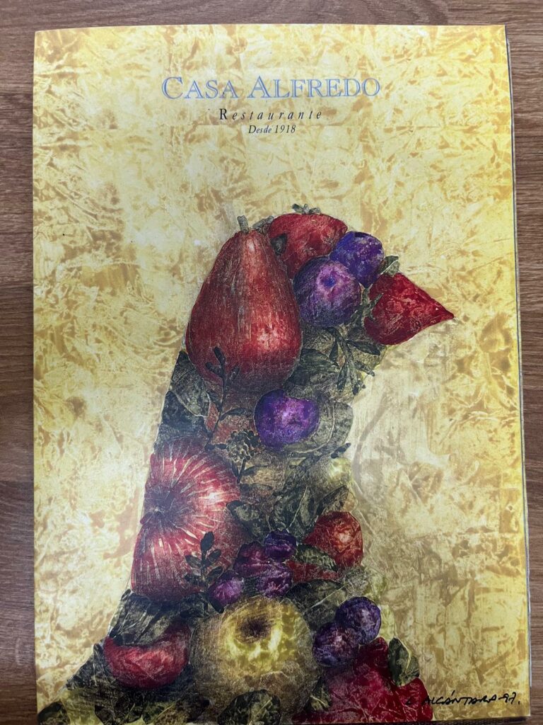 Portada da carta de Casa Alfredo